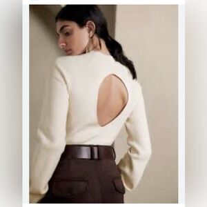 Banana Republic open back bell sleeve mock turtleneck